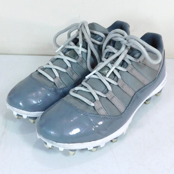 Jordan 11 Cool Grey Football Cleats Size Mens 10 Light Wear A01560-003 - Picture 1 of 9